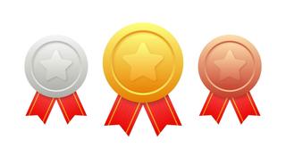 A golden profile badge